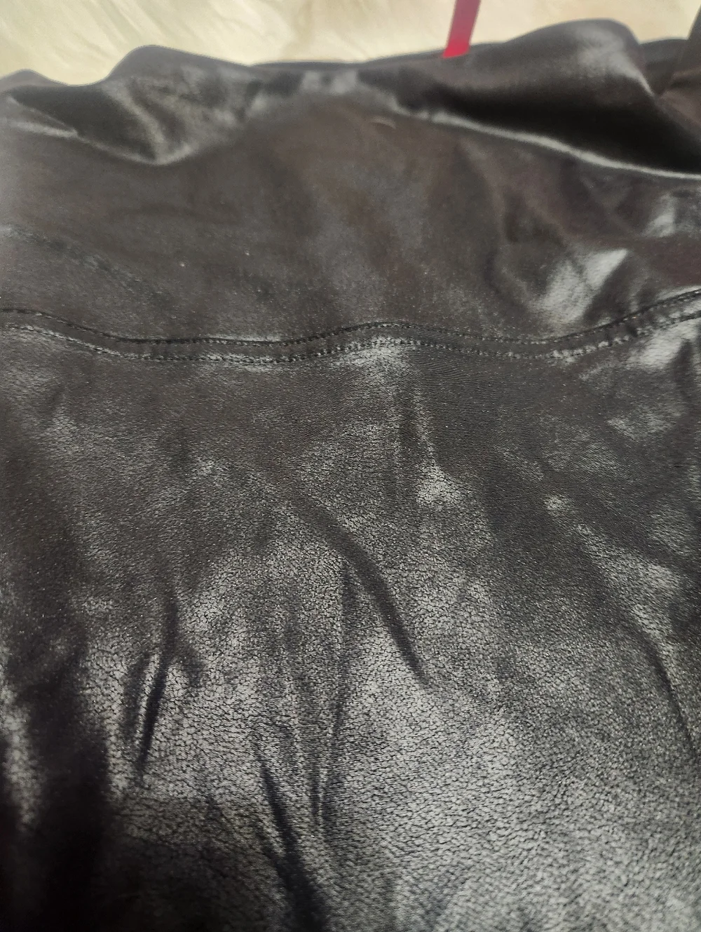 SPANX -  Faux Leather Ankle Leggings Black Women's Size 2X Shapewear - Picture 6 of 7